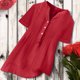 thumbnail image 5 of Camiseta sin mangas para mujer,Blusa de manga corta con cuello en V para mujer, camisa informal holgada con botones, mezcla de algodón y lino, ligera y cómoda para el verano, sopatenor, 5 of 8