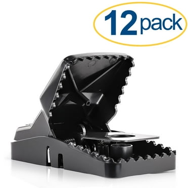 Large Powerful Rat Traps (12 Pack) - Kills Instantly with Powerful Steel Spring - Setup in Seconds - Wash & Reuse Over & Over - Hands Free Disposal - Rat Control without Harmful Poisons or Chemicals