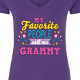 thumbnail image 4 of Inktastic My Favorite People Call Me Grammy with Flowers Women's V-Neck T-Shirt, 4 of 5