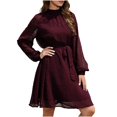thumbnail image 1 of Birdeem Robe Femme Mode Taille Fine Manches Longues Robe de Couleur Unie, 1 of 1