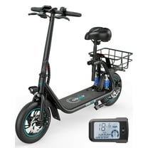Gyroor C1 PRO 550W Electric Scooter with Dual Shock Absorbers for Adult,Up to 25 Miles 18.6MPH,12" Commuter Electric Scooter with Basket-Black