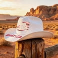 thumbnail image 4 of USA 250th Anniversary Cowboy Hat 250 Years Felt Western Patriotic Hat 1776-2026 America Birthday Celebration Gift US Flag Stripe Wide Brim Independence Day Sun Cap, 4 of 5