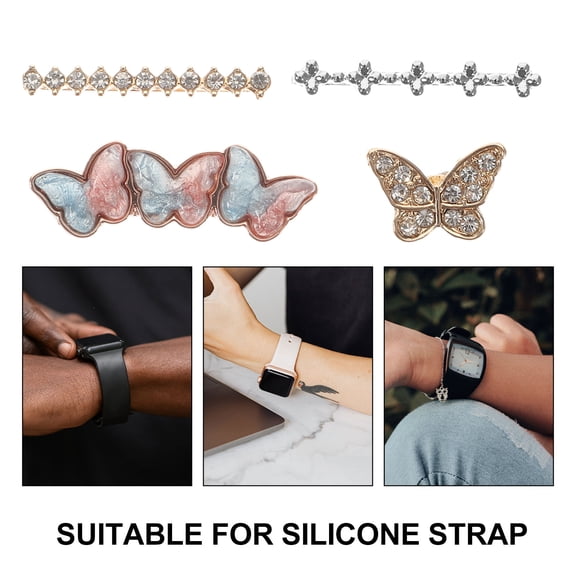 GOOHOCHY 4pcs Decorative Watch Band Charms Wristband Accessories