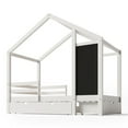 thumbnail image 4 of Furvclv Convertible Bunk Bed,Twin Over Size Bunk Bed Frame, Convertible Bunk Bed, Twin Over House Bunk Bed, With White Storage Staircase And Blackboards, 4 of 8