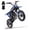 Blue, variant on QEASET Mini Gas Powered Ride-On Motorcycle, 39CC 4-Stroke Engine with Disc Brakes, 20 MPH Top Speed, 6.3" Ground Clearance, Supports Up to 165 lbs, Minimal Assembly, Blue