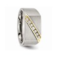 thumbnail image 4 of Mens Titanium Brushed Diamond Wedding Band Ring 1/5 Carat (ctw), 4 of 5