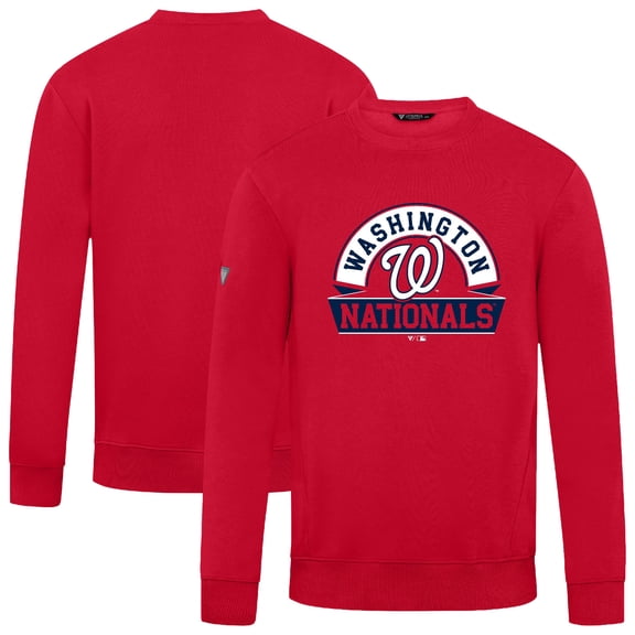 Men's Levelwear Red Washington Nationals Zane Banner Arch Sweatshirt