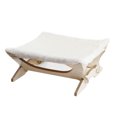 thumbnail image 1 of Hamaca Cama para gatos Tumbona para gatos Colchoneta para gatos Lugar para dormir con marco de madera para gatos Blanco Yuyangstore Cama de hamaca de gato, 1 of 8