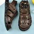 thumbnail image 4 of men's Sandals summer leisure leather soft soles for middle-aged and elderly fathers anti slip beach sandals slippers trend, 4 of 6
