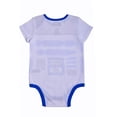 thumbnail image 3 of Star Wars Short Sleeve Onesie with Cap, R2D2 Droid Baby Costume, Robot Romper Set, Size 9M White, 3 of 4