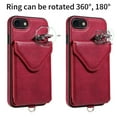 thumbnail image 5 of Dteck Crossbody Wallet Case for iPhone SE 2022/SE 2020/7/8 with Card Holder, PU Leather Case with Shoulder Strap, Purse Shockproof Flip Cover for iPhone 8/7/SE3/SE2 4.7 Inch,Red, 5 of 10