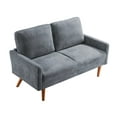 thumbnail image 5 of Cterwk Upholstered Velvet Sofa Couch with Wood Legs, 2 Seater Loveseat Sofa Living Room, Home, Apartment, Office, Gray, 5 of 8
