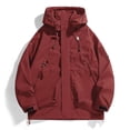 thumbnail image 5 of Men's Lightweight Windbreaker Jacket Outdoor Hiking Mountaineering Cycling Running Work Coat Shell 100% Polyester Windproof Water Repellent Casual Travel Duty Gear | JASKFLY,Red M, 5 of 6