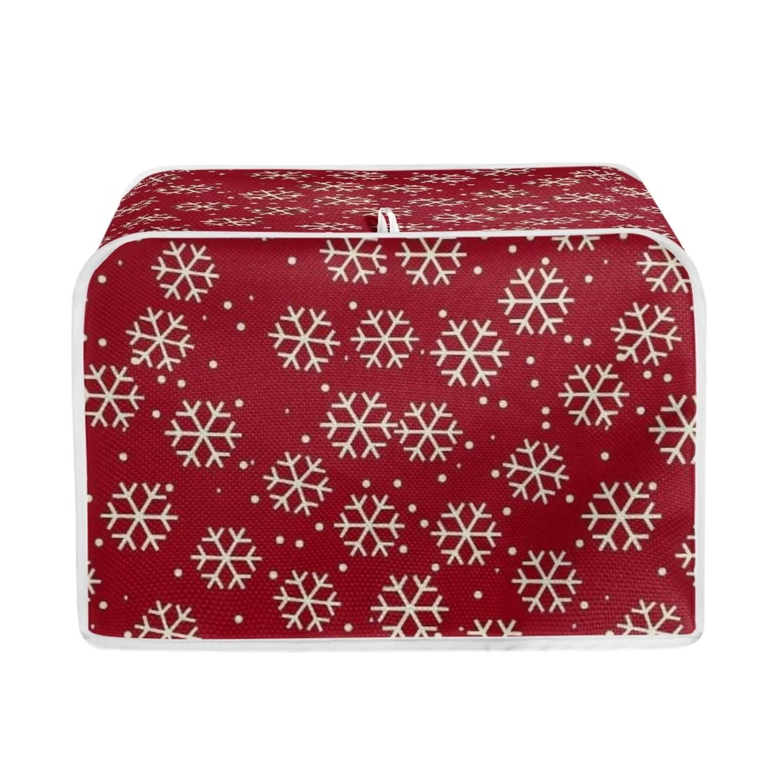 Renewold Christmas Toaster Covers 4 Slice Home Wide Slot Microwave Oven Cover with Top Hook Red