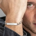 thumbnail image 3 of MyNameNecklace - Personalized Name ID Bracelet for Men - Custom Figaro Chain with Nameplate - Made of 925 Silver Custom Any Name with 8.6" Chain- fits wrist size 8-8.5", 3 of 4