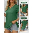 thumbnail image 6 of STARVNC Women's Ruched Sleeve Solid Color Top with Slit Hem, 6 of 6