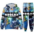 thumbnail image 4 of Roblox-Sudadera con capucha y pantalones de chándal para niño y niña, conjunto informal con estampado de dibujos animados, ideal para regalo de Navidad, primavera y otoño, 4 of 4