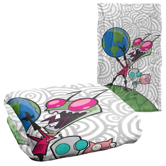 Invader Zim Blanket, 36"x58" Invader Zim and Gir Silky Touch Super Soft Throw Blanket