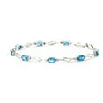 thumbnail image 2 of Galaxy Gold 14K Solid Gold 3.39 Carat Natural Diamond & Blue Topaz Bracelet for Women - White Gold Fine Jewelry, 2 of 7
