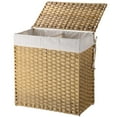 thumbnail image 1 of 110L Handwoven Laundry Hamper, Foldable Laundry Basket with Lid and Removable liner Bags, 1 of 7