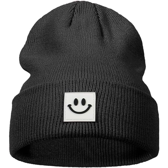 GFDYREE Beanies for Men Women Smiley Face Warm Winter Hat Toque Unisex Gifts for Men Women Boyfriend Him