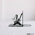 thumbnail image 2 of Craftnamesign Custom Rock n Roll Metal Bookends for Shelves, Rock Music Book Stoppers, Book Stand, 2 of 4