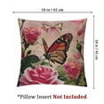 thumbnail image 4 of nygtbtfer  Flower Decor Butterfly Fliying on The Pink Rose Square Throw Waist Pillow Case Decorative Cushion Cover Pillowcase Sofa 24x24in, 4 of 7