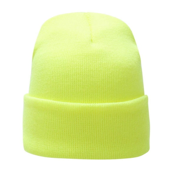 A-SAFETY Womens Beanie Winter Hat,Warm Chunky Knit Hats,Soft Stretch Thick Cute Knitted Cap for Cold Weather Daily Knit Ribbed and Running Soft Cap(Light Yellow)