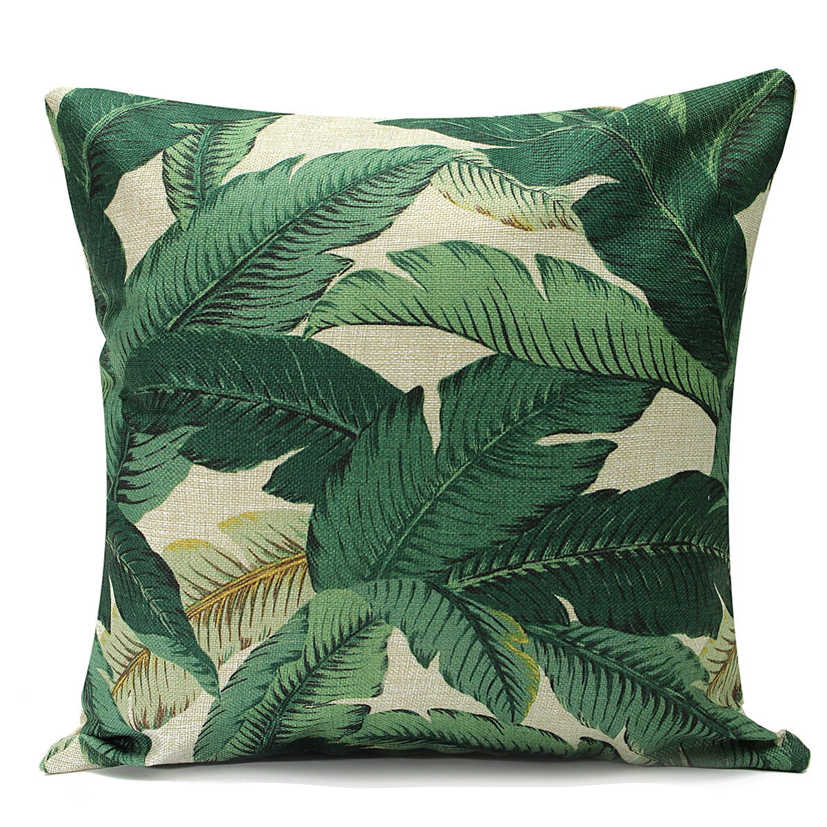 18" Tropical Green Leaves Sofa Cushion Cover Throw Pillow Case Home Garden Decor 