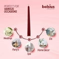 thumbnail image 4 of BOLSIUS 8 Wine Red Taper Candles - Dripless, Unscented 10 Inch Fine European Quality Dinner Candle Set - Slow Long Burning, Smokeless, Holiday Candlesticks, 4 of 5