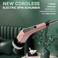 thumbnail image 3 of Ayternipy Cordless Electric Spin Scrubber,Cleaning Brush Scrubber for Home, 360RPM/Mins, 90Mins Work Time, 7 Replaceable Brush Heads for Bathroom Shower Bathtub Glass Car, Pink, 3 of 8