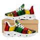 thumbnail image 1 of Zapatillas de malla estilo moderno para mujer, con estampado de león y bandera de Jamaica, zapatos de plataforma para mujer, planos con cordones y hojas de marihuana., 1 of 6