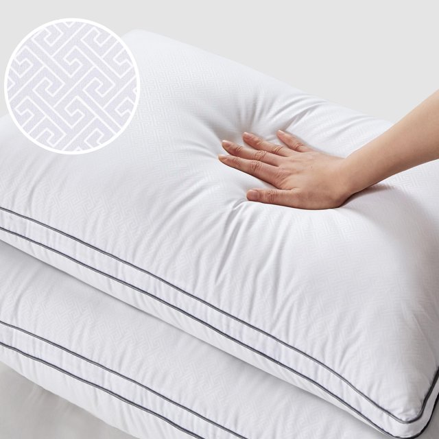 Bedsure Pillows Queen Size Set of 2 - Fluffy Queen Pillows 2 Pack, Bed Pillows for Sleeping Hotel Quality Gusseted Pillow with Down Alternative for Back, Stomach, or Side Sleeper, Machine Washable