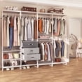 thumbnail image 6 of Homieasy Closet System with Wooden Drawers, Closet Organizer System with Hanging Rods, White, 6 of 9