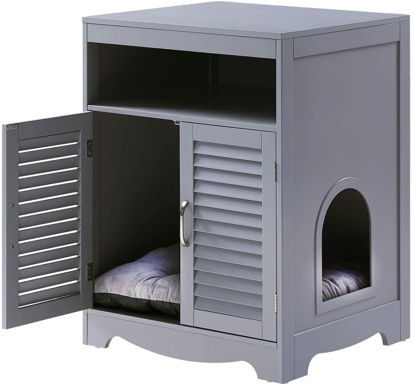 Catwalk litter box outlet enclosure