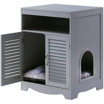 Penn-Plax Cat Walk Furniture: Contemporary Cat Litter Hide-Away Cabinet – Gray