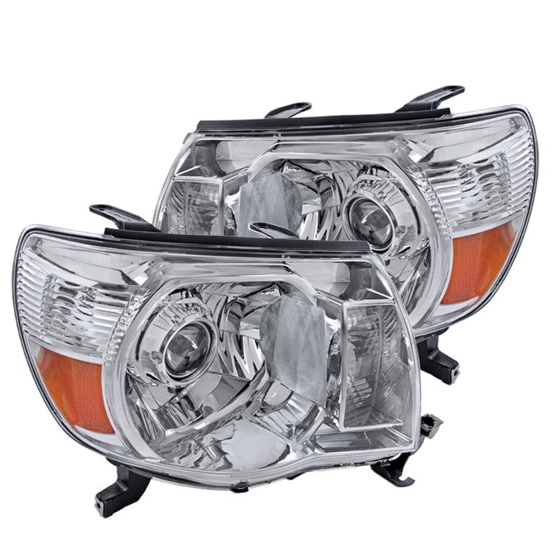 Spec D Tuning For 2002 2011 Toyota Tacoma Chrome Clear Projector Headlights W Amber Reflector 
