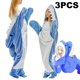 thumbnail image 2 of Saco de dormir de tiburón de dibujos animados para niños y adultos, manta de dormir de 3 piezas, pijama suelto para la oficina, siesta Fivean unisex, 2 of 2