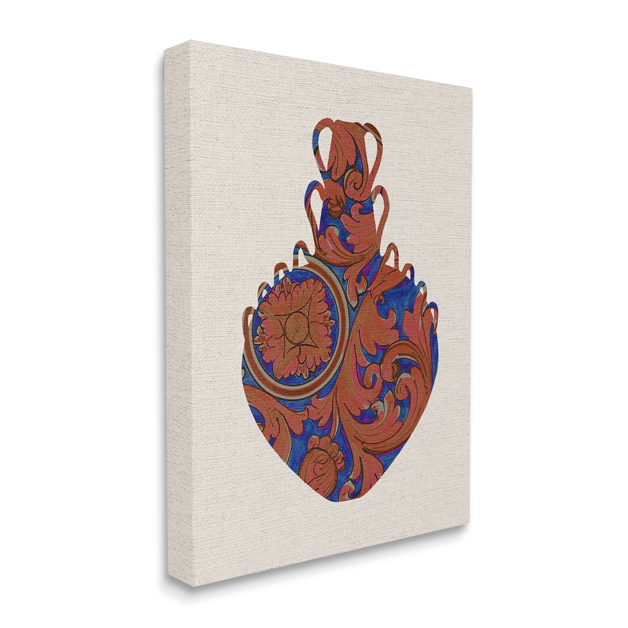 Stupell Industries Regal Blue Red Patterned Urn Modern Pottery, 30 x 40,Design by Daphne Polselli