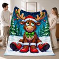thumbnail image 3 of SPXUBZ Christmas Reindeer Pattern Flannel Blanket Soft Plush Throw Blanket Holiday Decor Cozy Warm Blanket for Home Sofa Bedroom 80"x60", 3 of 5