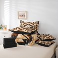 thumbnail image 5 of Manfei Retro Aztec Bedding Twin Size,Boho Bohemain Flower Comforter Sets with Sheets,Brown Black Geometry Bedding Sets Twin Size,Microfiber Bedroom Decoration Reversible,7pcs, 5 of 7