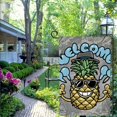 thumbnail image 4 of Shangniulu Pineapple Welcome Small Garden Flag Vertical Double Sided 12 x 18 Inch Hand Painted Black Farmhouse Burlap Yard Outdoor Decor White, 4 of 6
