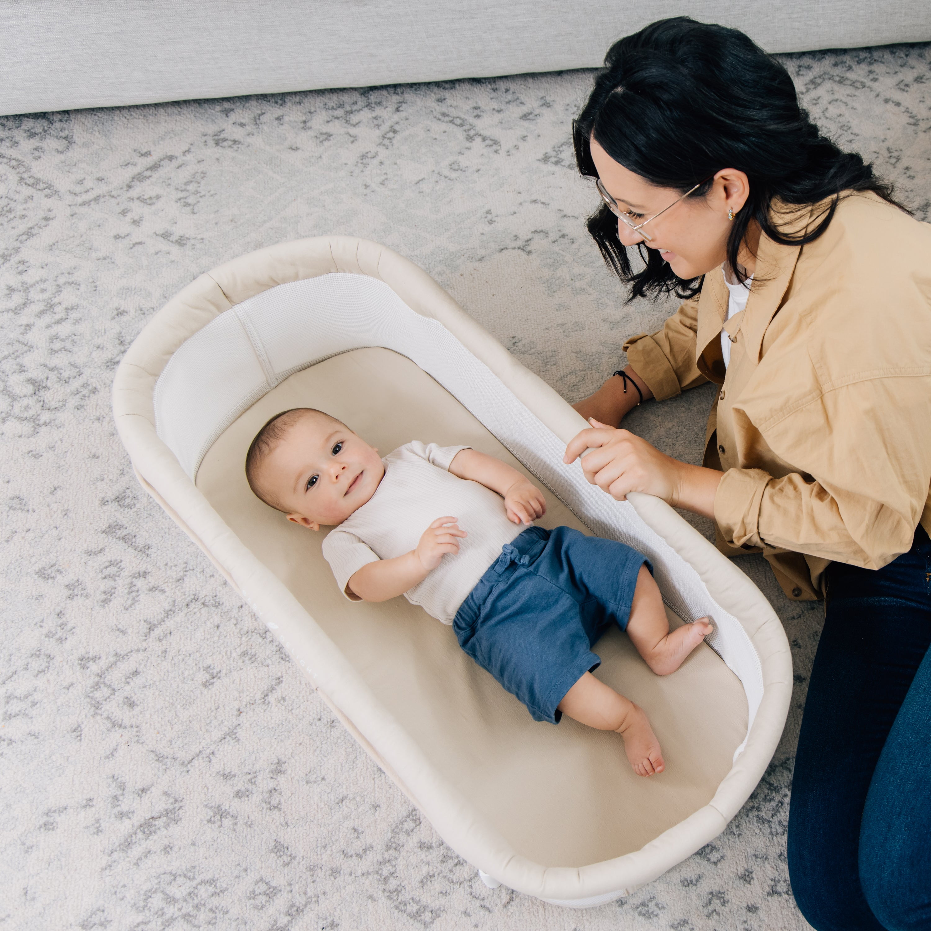 Baby Delight Snuggle Nest Portable Infant Bassinet - Organic (Unisex)