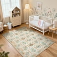 thumbnail image 2 of Wonnitar 5'x 7' Floral Area Rug for Living Room, Cottagecore Washable Rug for Bedroom, Beige Non Slip Botanical Bee Rug Soft Low-Pile Carpet for Nursery Kids Room Sunroom, 2 of 9