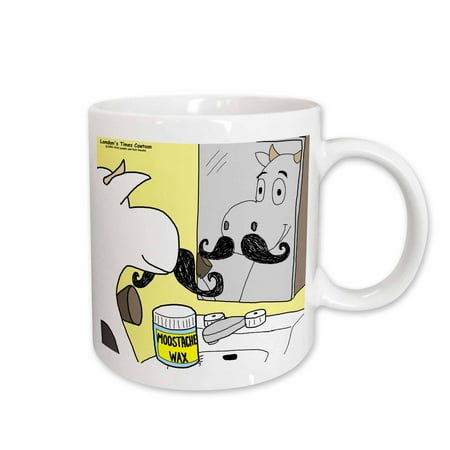 

3dRose Moostache Wax - Cow Mustache Ceramic Mug 11-ounce