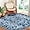 Floral Blue, variant on Findosom 4' Modern Floral Round Rug Bohemian Area Rug Non Slip Boho Round Rug for Dining Room Table Washable Round Bedroom Carpet for Entryway Living Room Sofa Kids Room Nursery Gray