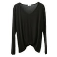 thumbnail image 3 of MHFRRA Camiseta de Manga Larga, Holgada, Informal, Básica, Cómoda y Suave, con Cuello Redondo para Uso Diario. Negro, 3 of 8