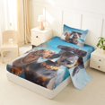 thumbnail image 2 of Homewish Retro Dachshund Dog Twin Sheets,Ocean Beach Bedding,Blue,3pcs,1 Fitted Sheet and 1 Pillowcase, 2 of 6