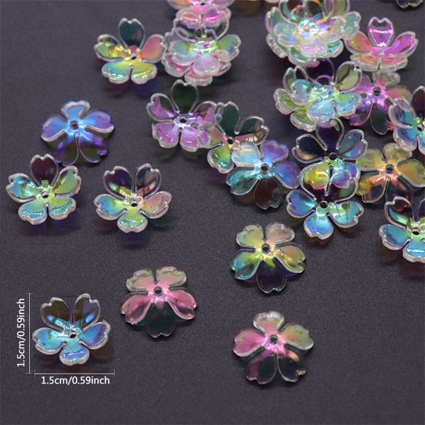 Charms 20 Unids/Lote Colorido Acrílico Concha Colgantes Cuentas Transparente Blingbing Flor Tapa Para DIY Joyería Encantos Pendientes Collar Fabricación