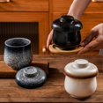 thumbnail image 4 of Microwave Safe Ceramic Stew Bowl for One Person Minimalist Design Egg Poachers Cooker for Puddings, 4 of 5